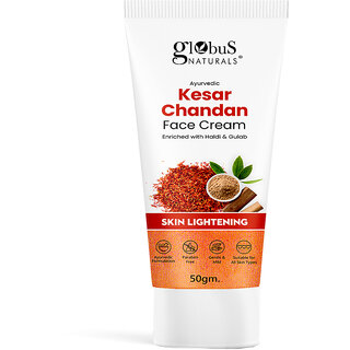 Globus Naturals Daily Glow Kesar Chandan Face Cream with SPF Skin Lightening Formula For All Skin Types 50 gm Globus Naturals Daily Glow Kesar Chandan Face Cream with SPF Skin Lightening Formula For All Skin Types 50 gm