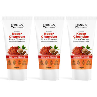 Globus Naturals Daily Glow Kesar Chandan Face Cream with SPF, Skin Lightening Formula For All Skin Types, 50 gm (Pack of 3) Globus Naturals Daily Glow Kesar Chandan Face Cream with SPF, Skin Lightening Formula For All Skin Types, 50 gm (Pack of 3)