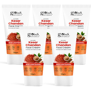 Globus Naturals Daily Glow Kesar Chandan Face Cream with SPF Skin Lightening Formula For All Skin Types 50 gm Pack of 5 Globus Naturals Daily Glow Kesar Chandan Face Cream with SPF Skin Lightening Formula For All Skin Types 50 gm Pack of 5