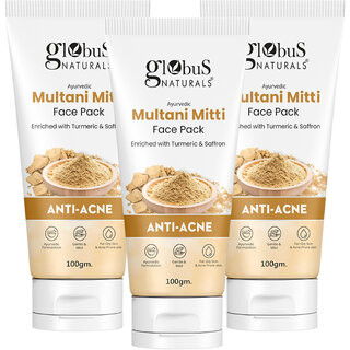 Globus Naturals Anti Acne Multani Mitti Face Pack For Oily Acne Prone Skin 100 gm Pack of 3 Globus Naturals Anti Acne Multani Mitti Face Pack For Oily Acne Prone Skin 100 gm Pack of 3
