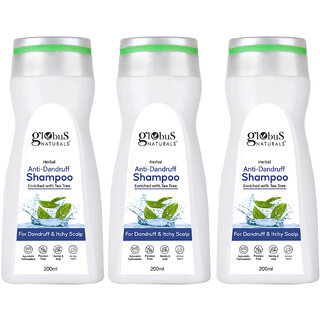 Globus Naturals Anti Dandruff Shampoo, For Dandruff and Itchy Scalp, Suitable For All Hair Types, 200 ml (Pack of 3) Globus Naturals Anti Dandruff Shampoo, For Dandruff and Itchy Scalp, Suitable For All Hair Types, 200 ml (Pack of 3)