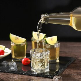 Mannat  Heavy Base Shots Glasses Set of 4 for Whiskey,Brandy,Tequila,Vodka  Tequila Set Transperent(38 ml Each)