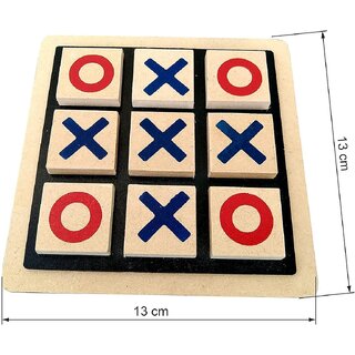                       Mannat Wooden Tic Tac Toe Board Game Strategy GameParty GameOutdoor  Indoor Game for Kids and Adults(Pack of 1)                                              