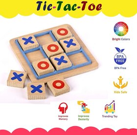 S.S.B Wooden Tic Tac Toe Zero  Cross Board Game Strategy GameParty GameOutdoor  Indoor Game for Kids and Adults (1)