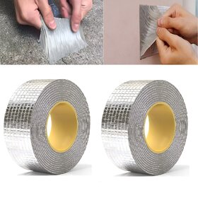 6 Meters in Length  2.5 Inch in Width - Tape for Pipe and Water Leakage, Aluminum Rubberized Tape, Waterproof Pack of 2