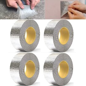 Aseenaa Leakage Repair Waterproof Tape for Pipe Leakage Roof Water Leakage Solution Aluminum Foil Tape 5CMx5M, Pack Of 4