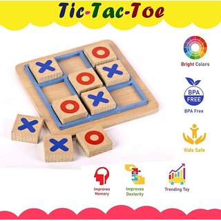                       S.S.B Wooden Tic Tac Toe Zero  Cross Board Game Strategy GameParty GameOutdoor  Indoor Game for Kids and Adults (1)                                              
