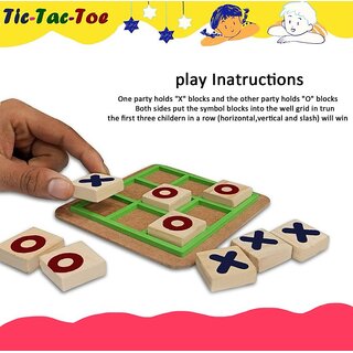                       Neelu Wooden Tic Tac Toe Zero Cross Board Game, Strategy GameParty, GameOutdoor, Indoor Game for Kids and Adults (1)                                              