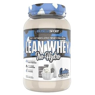                       MUSCLEPORT LEAN WHEY PROTEIN ISO HYDRO 2LBS FAT METABOLIZING WHEY PROTEIN (Cookies and Cream)                                              
