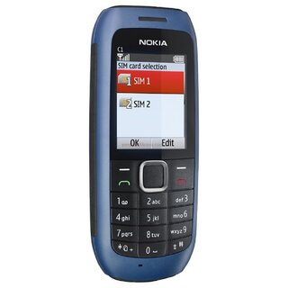                       (Refurbished) Nokia C1-00 (Blue, Dual SIM, 1.8 Inch Display) - Superb Condition, Like New                                              