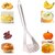 Seema Kitchenware Stainless Steel Potato Vegetable Pav Bhaji Masher Smasher with Long Handle and Hanging Lid (Set of 2)