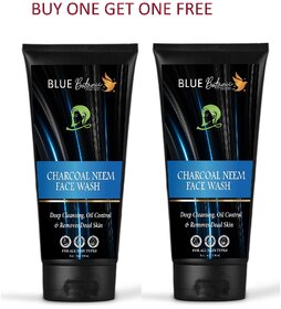 BLUE BOTANIC CHARCOAL NEEM FACE WASH BUY ONE GET ONE FREE