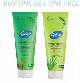 QUEST HERBAL NATURAL GLOWALOE VERA NEEM FACE WASH (BUY ONE GET ONE FREE)