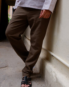 Men's comfortable trousers BASSO in Olive Cotton