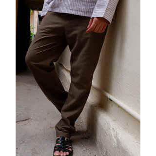                       Men's comfortable trousers BASSO in Olive Cotton                                              