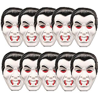                       Kaku Fancy Dresses Vampire Dracula Face Mask For Halloween Costume - 10pc Set                                              