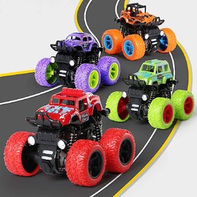 Mannat Small Off Road 4x4 Car, Mini Sports Super Car, Pull Back Toy, Toy for Kids to Play in Home, Set of 4 (Multicolor)