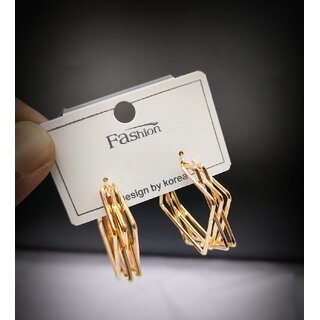                       Korean Imported Stainless Steel Anti Tarnish Square Earrings Set                                              