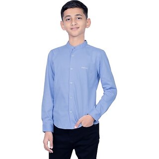                       One Sky Boys Solid Casual Blue Shirt                                              