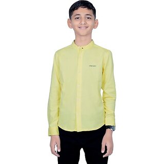                       One Sky Boys Solid Casual Yellow Shirt                                              