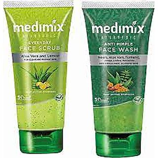                       MEDIMIX EVERY DAY FACE SCRUB AND ANTI PIMPLE FACE WASH PACK OF 2  (2 Items in the set)                                              