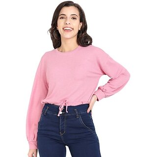                       One Sky Casual Solid Women Pink Top                                              