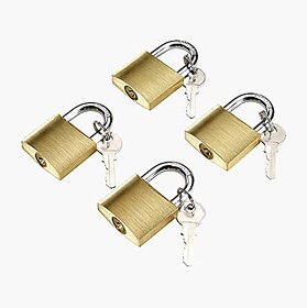 Neelu Brass Pressing Lock 20mm with 2 keys Hard Stainless Steel for Suitcase ,Home shutters Cabinet,pet Doors(Pack of 4)