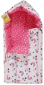 Manav Enterprises 2 In 1 Baby Carry Bag Cum Sleeping Bag Cum Cotton Mattress Bed For Babies (Fabric, Pink)