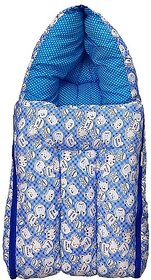 Manav Enterprises 2 In 1 Baby Carry Bag Cum Sleeping Bag Cum Cotton Mattress Bed For Babies (Fabric, Blue)