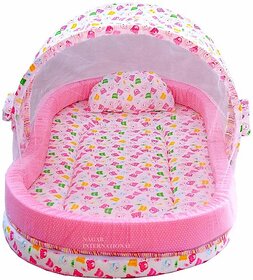 Manav Enterprises Baby Bed Cum Mattress For Babies (Fabric, Multicolor)