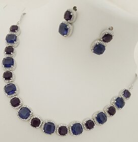 Premium Quality AAA CZ Amethyst Purple Stones Beautiful Jewellery Set