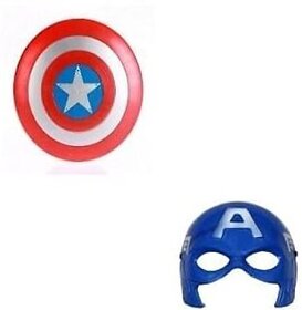 Manav Enterprises Shield With Mask Toy Super Hero Characters Action Figure Play For Kids (Multicolor)