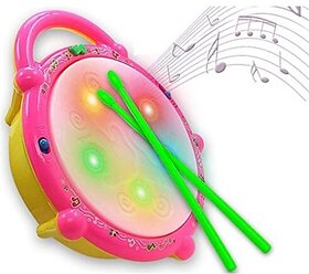 Hmv Musical Flash Drum With 3D Light For Kids (Multicolor)