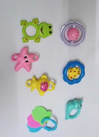 Hmv Baby Rattle Set Of 7 For New Born Babies Rattle (Multicolor)