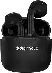 Digimate Robopods 2.0 Earbuds With Charging Case 6 Hours Play Time Bluetooth Version 5.3 With MIC (DG-EP03, Black)