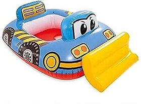 Manav Enterprises Jcb Shaped Swimming Ring Swim Tube For Kids 51Cm Inflatable Swimming Safety Tube (Multicolor)