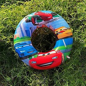 Manav Enterprises Cars Swimming Ring Swim Tube For Kids Inflatable Swimming Safety Tube (Multicolor)