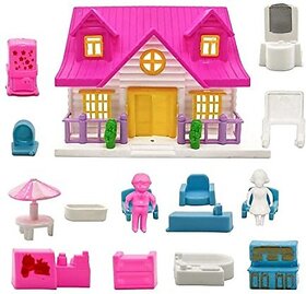 Manav Enterprises Dollhouse For Girls Funny Doll House Play Set For Kids (Multicolor)