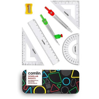                       SK Scholar Basics Mathematical Drawing Instruments geometry box for students,10 Pieces(Pack of 1)                                              