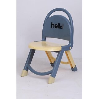 Manav Enterprises Plastic Folding Baby Chair For Kids (Silver)