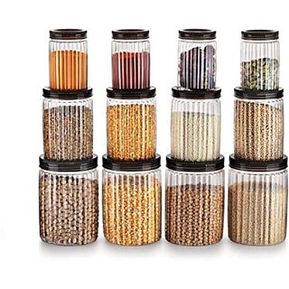 Manav Enterprises Plastic Grocery Container - 1900 Ml (Pack Of 12, Multicolor) Manav Enterprises Plastic Grocery Container - 1900 Ml (Pack Of 12, Multicolor)