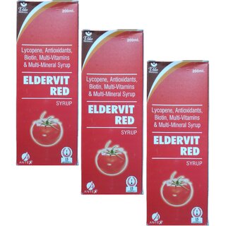                       Eldervit Red multivitamin syrup pack of 3 X 200 ml each                                              
