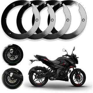                       Sunriders Bike Wheel Cover for 17 inch Wheel for Bajaj Pulsar N 160 & All Universal Bike 4Pcs Set (ABS Plastic) Black                                              