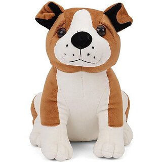 Hmv Brown Dog Soft Toy - 12 Cm (Brown, White)