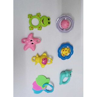                       Hmv Baby Rattle Set Of 7 For New Born Babies Rattle (Multicolor)                                              