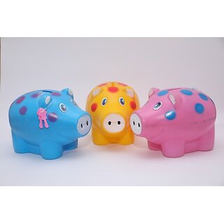                       Manav Enterprises Piggy Money Bank Combo Of 3 Coin Bank (Multicolor)                                              