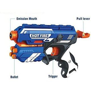                       Manav Enterprises Toy Gun For Kids Foam Blaster Gun - Safe And Long Range - 10 Soft Bullets Guns  Darts (Multicolor)                                              