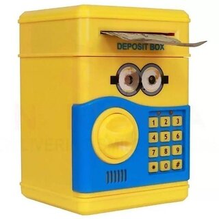                       Manav Enterprises Electric Secret Password Safe Atm Piggy Money Bank Coin Bank (Yellow)                                              