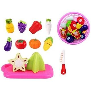                       Hmv Vegetable Realistic Sliceable Chopper Play Kitchen Toy Set For Kids                                              