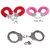 Kaku Fancy Dresses Kid's Hand Cuffs Phenovo Cop Sheriff Officer Handcuff Toy - Multicolour, Pack of 3